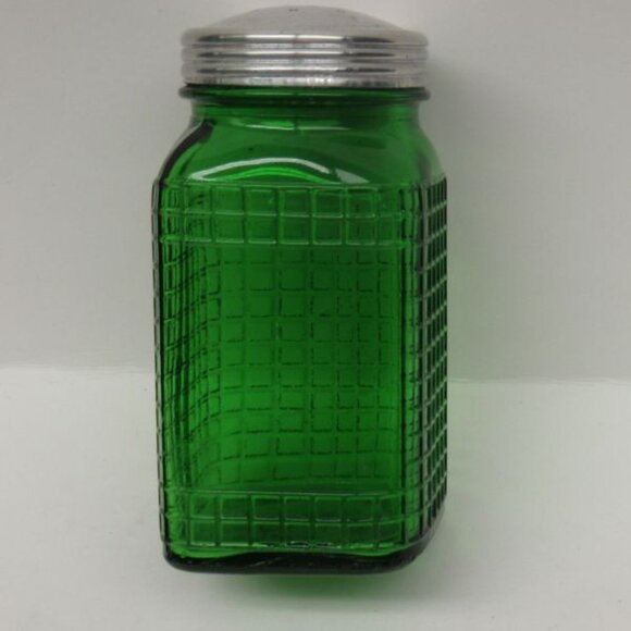 Vintage Owens Illinois Forest Green 5 Inch WAFFLE Pattern Kitchen Shaker - Picture 3 of 5